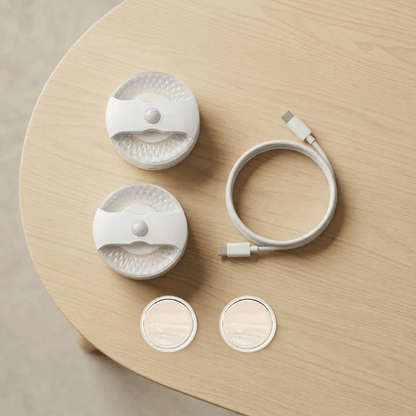 Motion-activated night light (2-pack) — flat-lay product shot