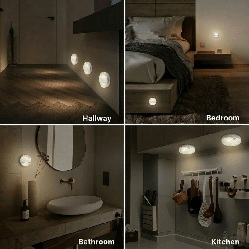 Motion-activated night light (2-pack) — four use-case scenarios